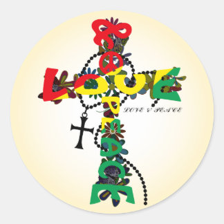 LOVE & PEACE CLASSIC ROUND STICKER