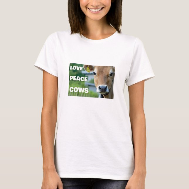 Love Peace Cows (light) T-Shirt (Front)