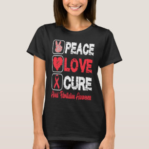 LOVE PEACE CURE ATRIAL FIBRILLATION AWARENESS T-Shirt