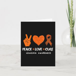 Love Peace Cure Leukaemia Awareness Card