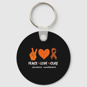 Love Peace Cure Leukaemia Awareness Key Ring