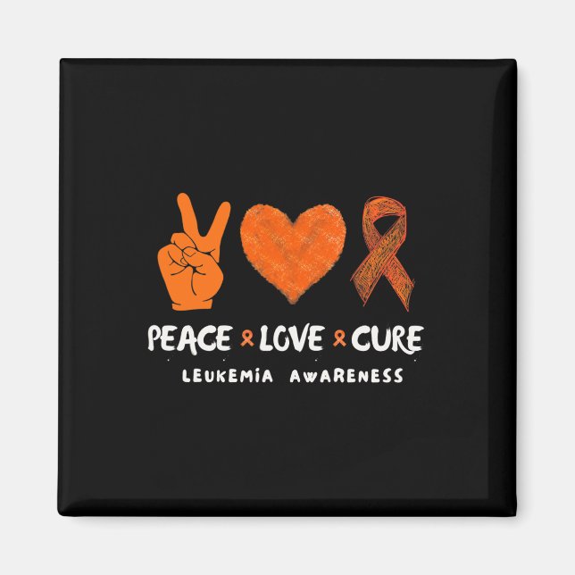 Love Peace Cure Leukaemia Awareness  Magnet (Front)