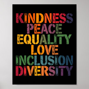 Love Peace Diversity Inclusion Equality Black Hist Poster