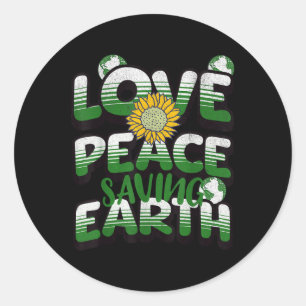 Love Peace Earth Environmental Protection Earth Da Classic Round Sticker