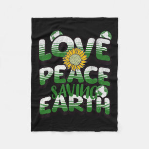 Love Peace Earth Environmental Protection Earth Da Fleece Blanket