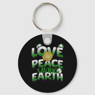 Love Peace Earth Environmental Protection Earth Da Key Ring