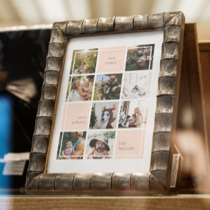 LOVE & PEACE FAMILY PHOTO COLLAGE POSTER AND PRINT