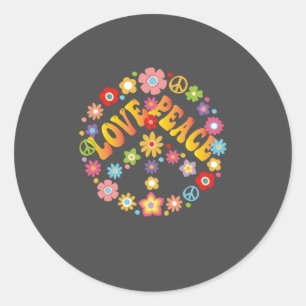 LOVE PEACE FREEDOM 60s 70s Tie Dye Vintage Hippie Classic Round Sticker