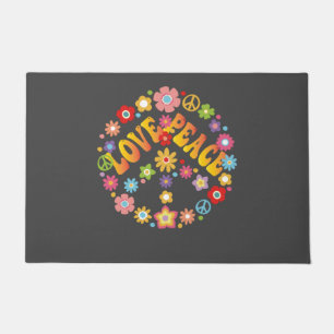 LOVE PEACE FREEDOM 60s 70s Tie Dye Vintage Hippie Doormat