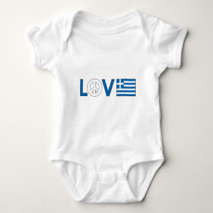 Love Peace Greece Baby Bodysuit