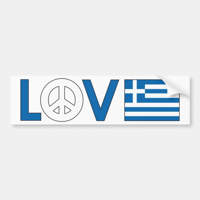 Love Peace Greece Bumper Sticker (Front)
