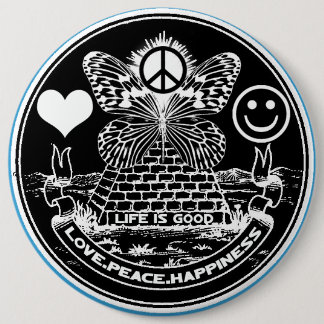 LOVE PEACE HAPPINESS Button