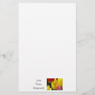 Love Peace Happiness stationery Bright Tulips