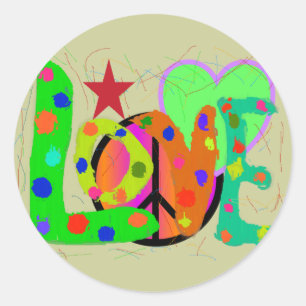 Love PEACE & Harmony T-Shirts and Gifts Classic Round Sticker