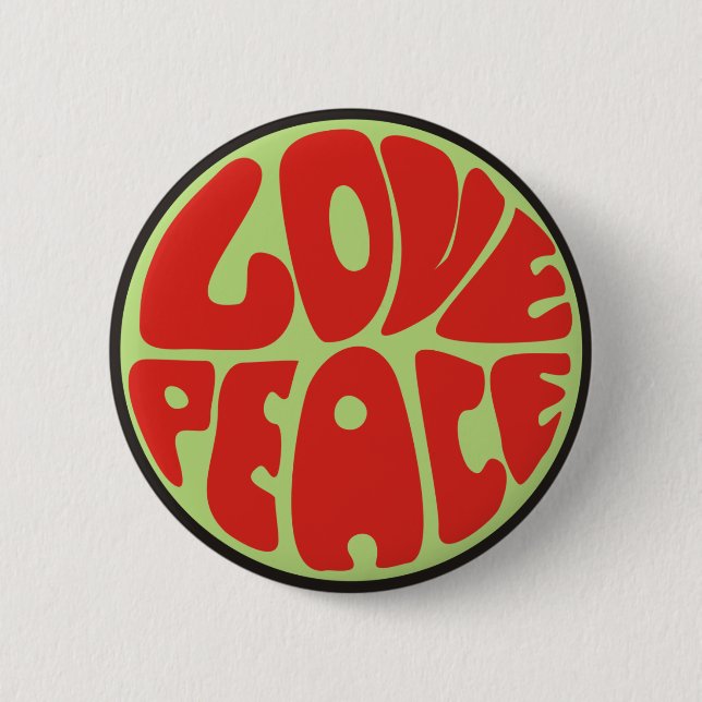 love peace hippie 6 cm round badge (Front)