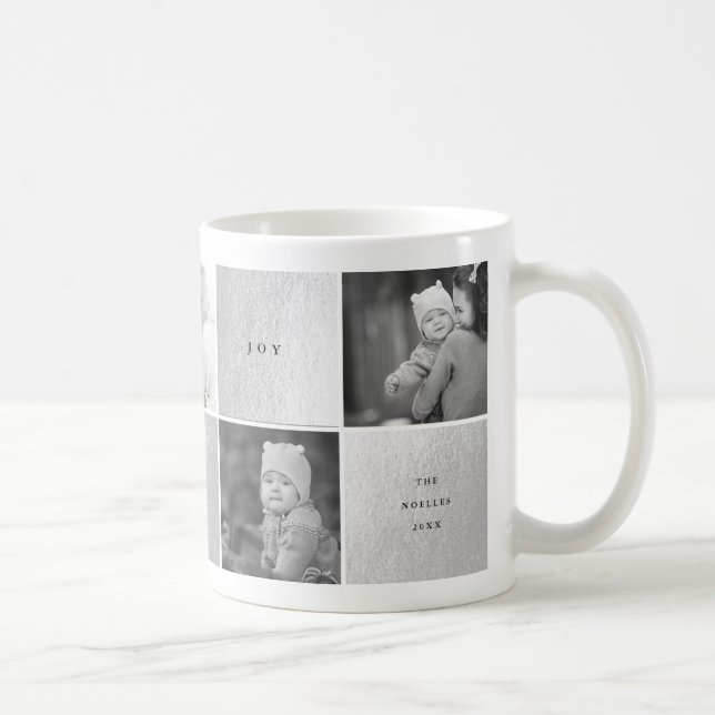 Love Peace Joy Blocks Photo Collage Holiday Mug (Right)