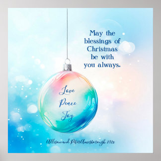 "Love Peace Joy" Christmas Ornament Poster