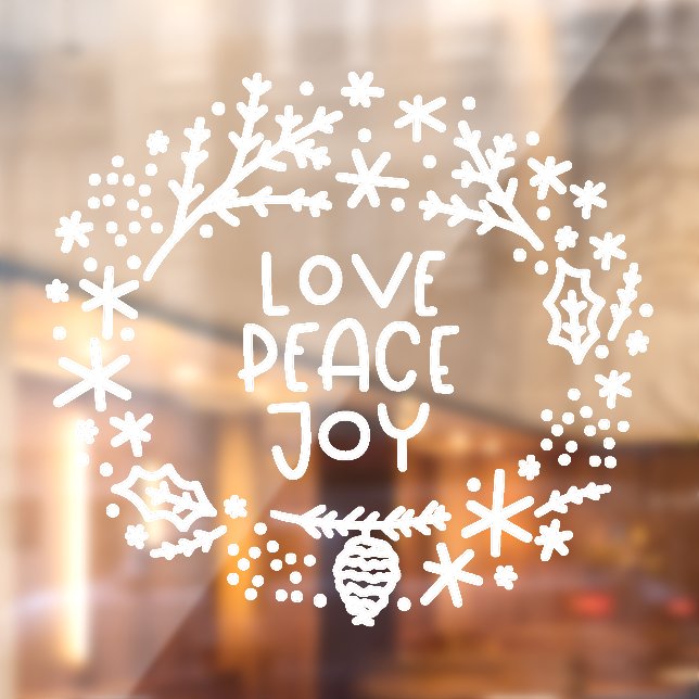 Love Peace Joy Christmas Window Decal (Sheet 2)