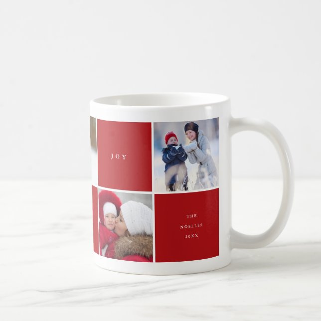 Love Peace Joy Colour Blocks Photo Collage Mug (Right)