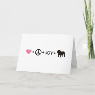 Love Peace Joy English Bulldog Holiday Card