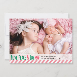 Love Peace Joy   Holiday Photo Greeting Card
