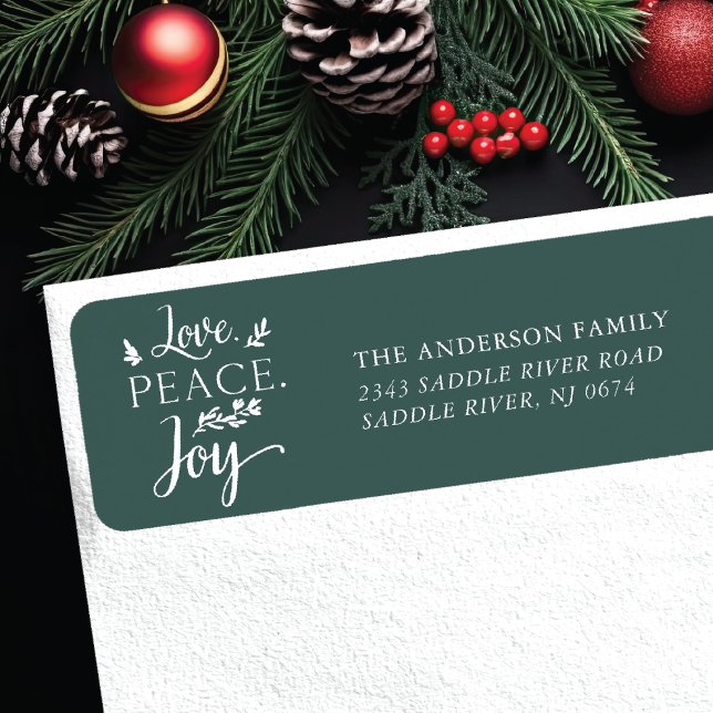 Love Peace Joy Holiday Return Address Label (Creator Uploaded)