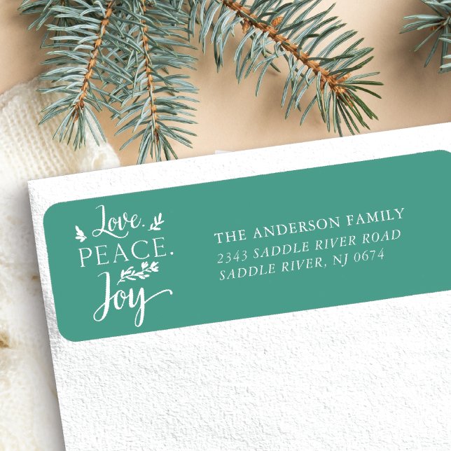 Love Peace Joy Holiday Return Address Label (Creator Uploaded)