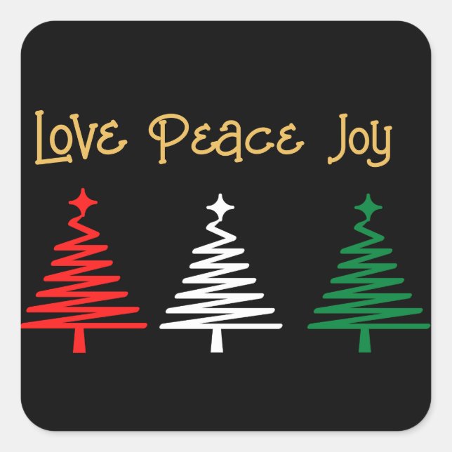 LOVE PEACE JOY HOLIDAY STICKERS (Front)