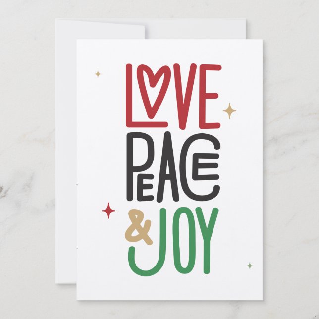 Love, Peace, & Joy | Kraft Holiday Card (Front)