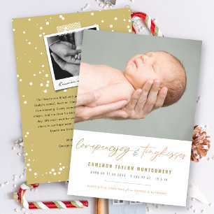 Love Peace Joy Tiny Kisses Baby's 1st Christmas Holiday Card