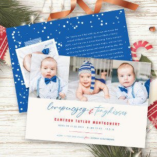 Love Peace Joy Tiny Kisses Baby's 1st Christmas Holiday Card
