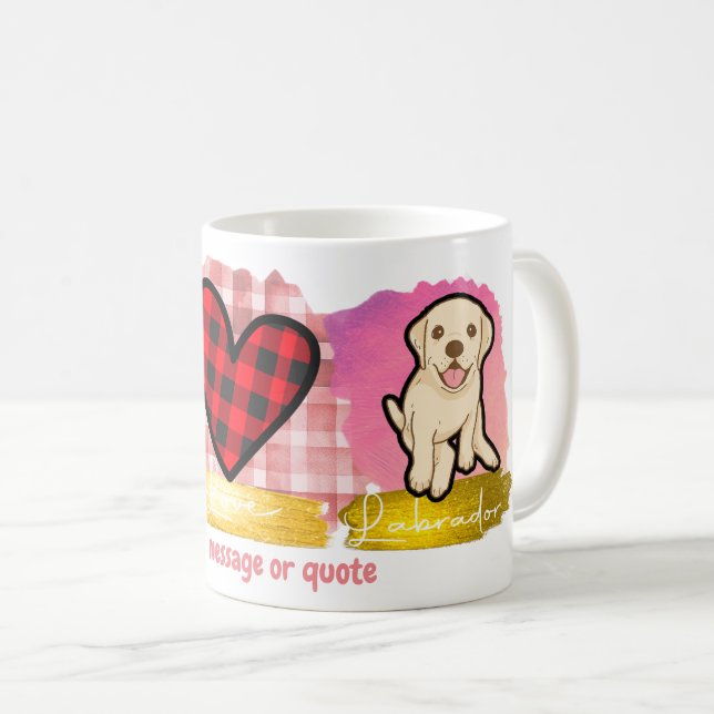 Love Peace Labrador Retriever Valentine's Day Dog Coffee Mug (Front Right)