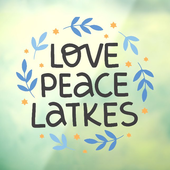 Love Peace Latkes Hanukkah Decoration (Sheet 3)