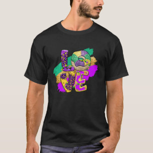 Love Peace Mardi Gras King Cake Woman Kids Girls B T-Shirt