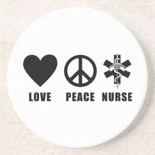 Love Peace Nurse Coaster