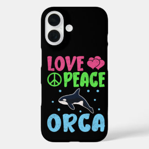 Love Peace Orca Cute Sea Animals Orca Lover iPhone 16 Case