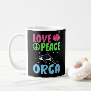Love Peace Orca Cute Sea Animals Orca Lover Coffee Mug