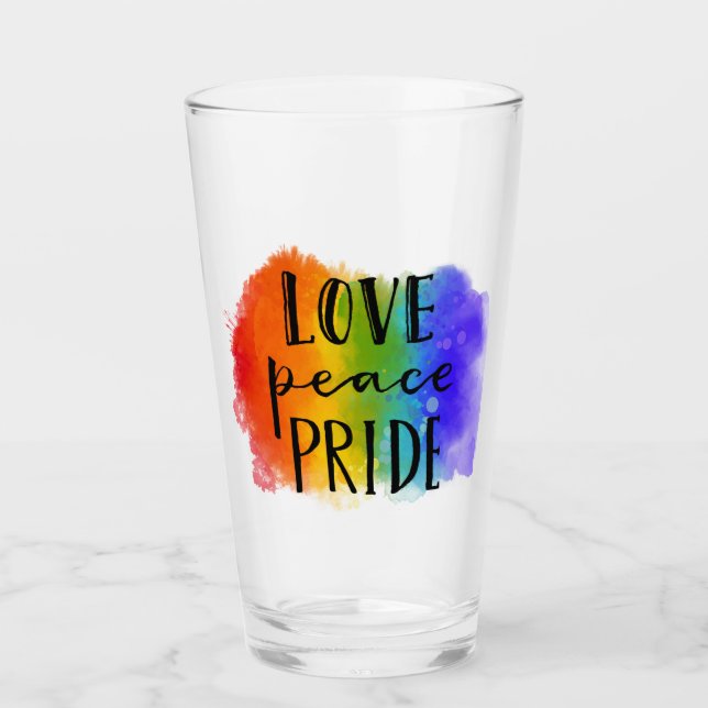 Love Peace Pride Glass (Front)
