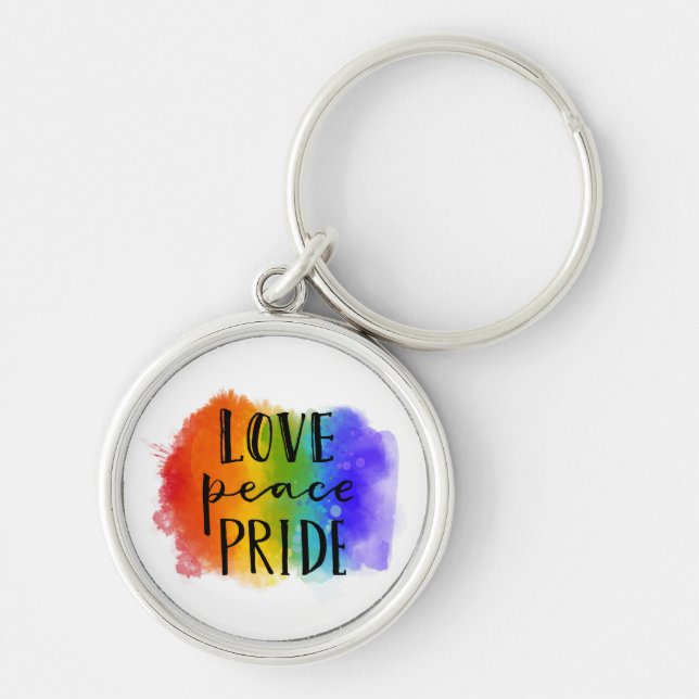 Love Peace Pride Key Ring (Front)