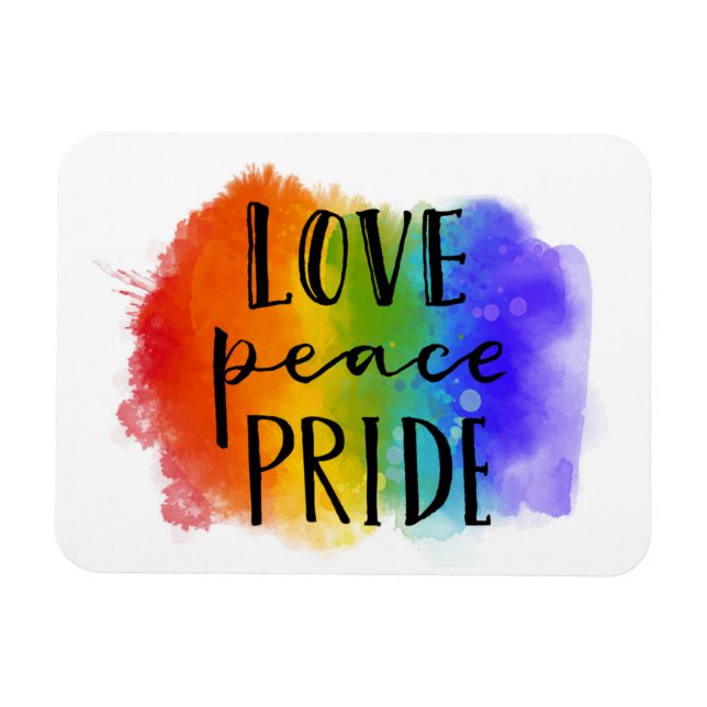 Love Peace Pride Magnet (Horizontal)