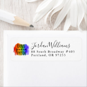 Love Peace Pride Return Address Label
