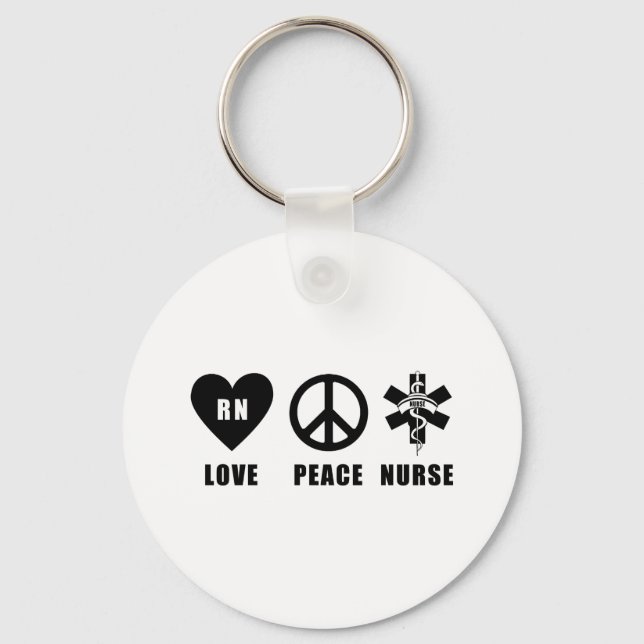 Love Peace RN Key Ring (Front)