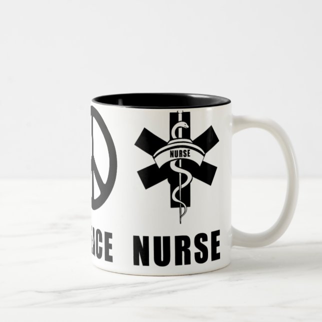 Love Peace RN Two-Tone Coffee Mug (Right)