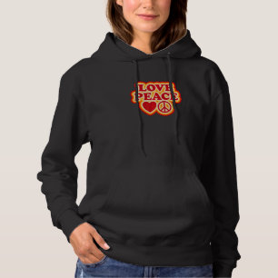 Love Peace Sign 60s 70s Groovy Hippie Vintage Disc Hoodie