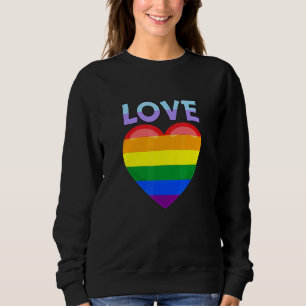 Love Peace Sign With Rainbow Colours Lgbt Lesbian Sweatshirt