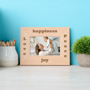 Love Peace Simple Modern Rustic Script Typography  Etched Frames