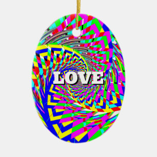 LOVE PEACE SPIRAL CERAMIC ORNAMENT
