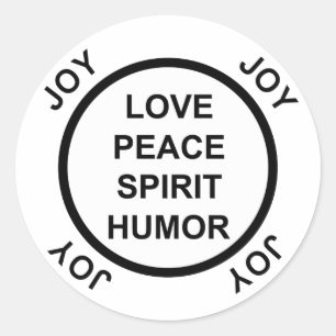 Love, Peace, Spirit, Humour, Joy - Stickers