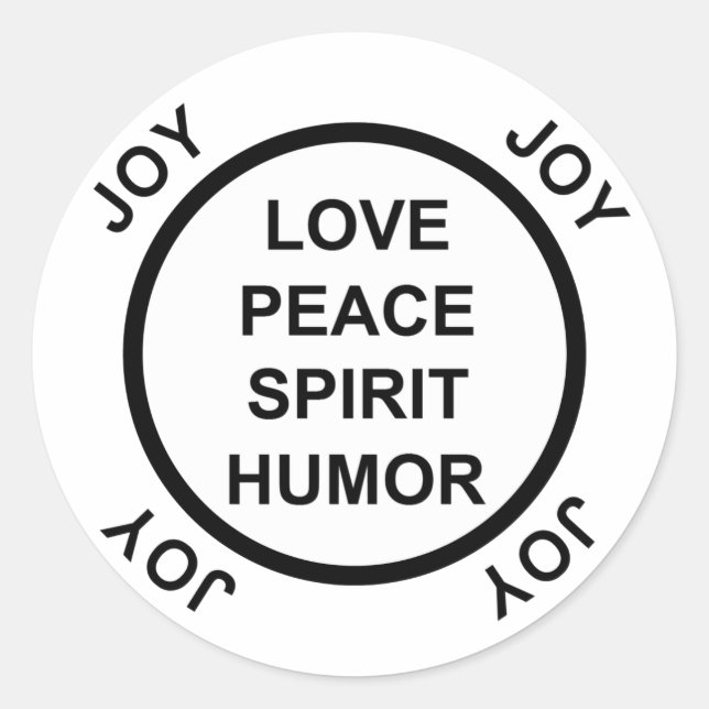 Love, Peace, Spirit, Humour, Joy - Stickers (Front)