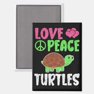 Love Peace Turtles Cute Zoo Animals Turtles Lover Magnet